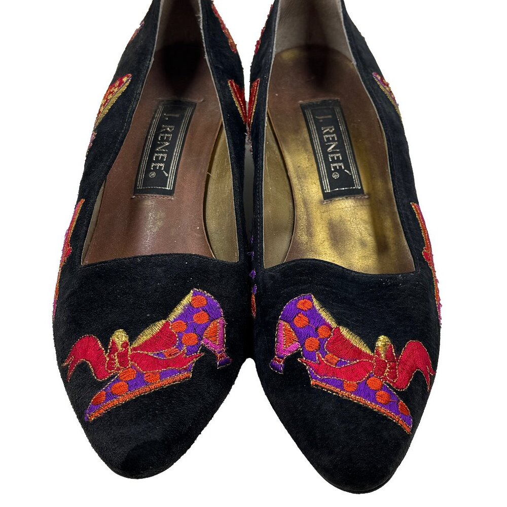 J Renee Vintage Pump Embroidered with Shoes Size 9